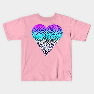 Bright Colorful Leopard Heart Kids T-Shirt